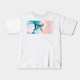 Sandy Ocean and Shark Tooth Fossil in the Waves Kids T-Shirt